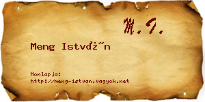 Meng István névjegykártya